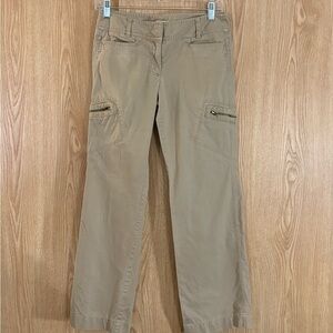 LOFT Marisa Khaki Cargo Bootcut Pants